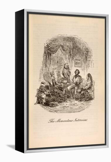 'The Momentous Interview', from 'David Copperfield' by Charles Dickens (1812-70)-Hablot Knight Browne-Framed Premier Image Canvas