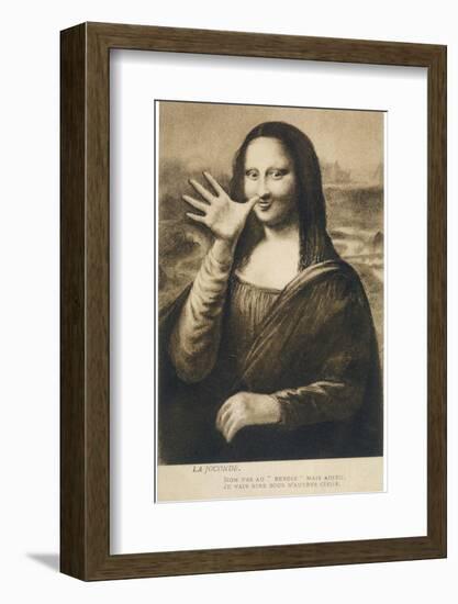 The Mona Lisa Says Goodbye When the Painting is Stolen from the Louvre Paris-null-Framed Photographic Print
