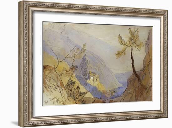 The Monastery of St. Dionysius, Mount Athos-Edward Lear-Framed Giclee Print