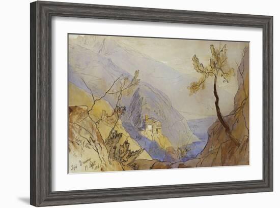 The Monastery of St. Dionysius, Mount Athos-Edward Lear-Framed Giclee Print