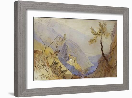 The Monastery of St. Dionysius, Mount Athos-Edward Lear-Framed Giclee Print