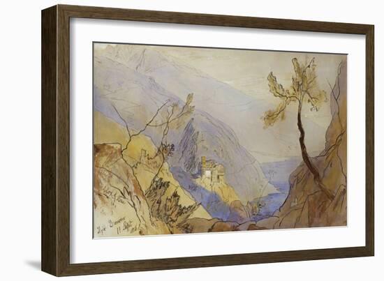 The Monastery of St. Dionysius, Mount Athos-Edward Lear-Framed Giclee Print