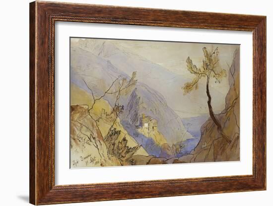 The Monastery of St. Dionysius, Mount Athos-Edward Lear-Framed Giclee Print