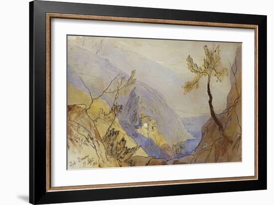 The Monastery of St. Dionysius, Mount Athos-Edward Lear-Framed Giclee Print