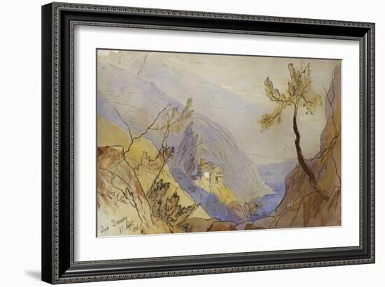 The Monastery of St. Dionysius, Mount Athos-Edward Lear-Framed Giclee Print