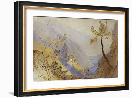 The Monastery of St. Dionysius, Mount Athos-Edward Lear-Framed Giclee Print