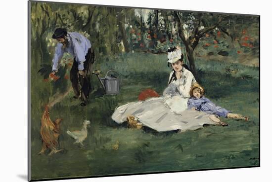 The Monet Family in the Garden by Edouard Manet-null-Mounted Giclee Print