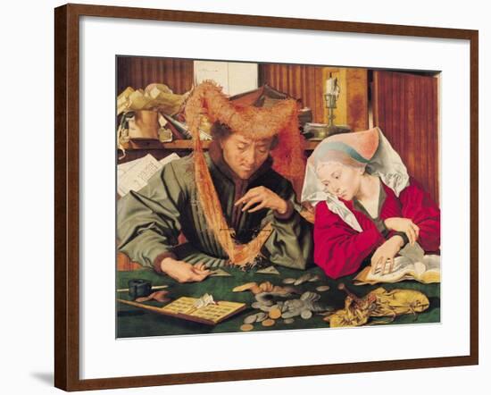 The Money Changer and His Wife, 1539-Marinus van Roejmerswaelen-Framed Giclee Print