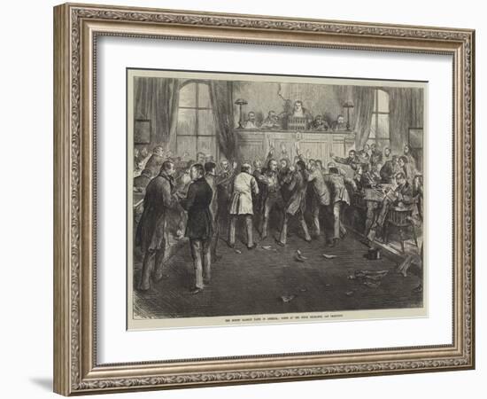 The Money Market Panic in America, Scene at the Stock Exchange, San Francisco-Frederick Barnard-Framed Giclee Print