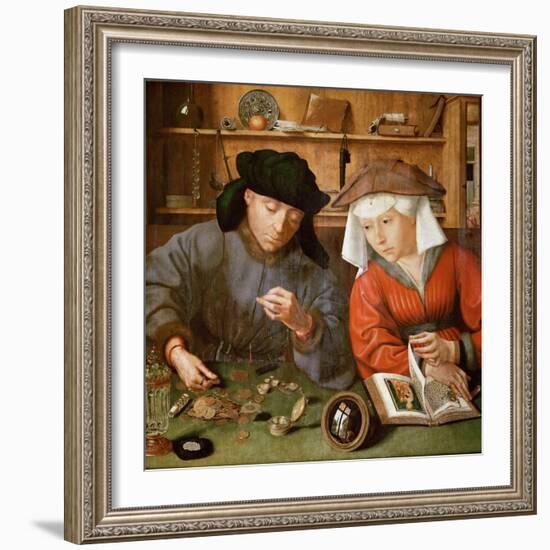 The Moneylender and His Wife-Quentin Massys-Framed Giclee Print