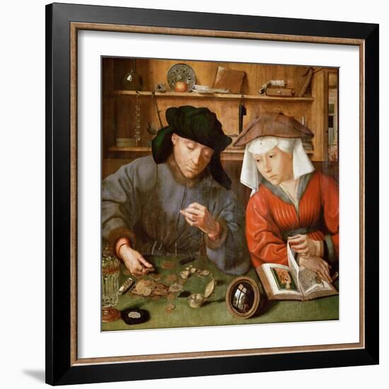 The Moneylender and His Wife-Quentin Massys-Framed Giclee Print