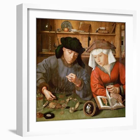 The Moneylender and His Wife-Quentin Massys-Framed Giclee Print