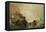 The 'Monitor' and the 'Merrimac', the First Fight Between Ironclads in 1862, Pub. by Louis Prang…-Julian Oliver Davidson-Framed Premier Image Canvas