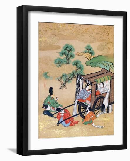 The Monk Shogaku's Servants Resting-null-Framed Giclee Print