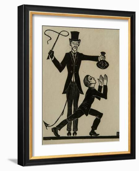 The Monkey and the Whip-Eric Gill-Framed Giclee Print