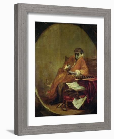 The Monkey Antiquarian, 1740-Jean-Baptiste Simeon Chardin-Framed Giclee Print