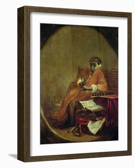 The Monkey Antiquarian, 1740-Jean-Baptiste Simeon Chardin-Framed Giclee Print