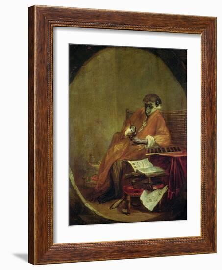 The Monkey Antiquarian, 1740-Jean-Baptiste Simeon Chardin-Framed Giclee Print