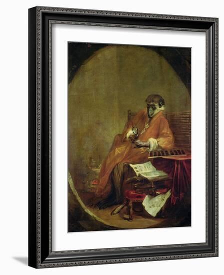 The Monkey Antiquarian, 1740-Jean-Baptiste Simeon Chardin-Framed Giclee Print