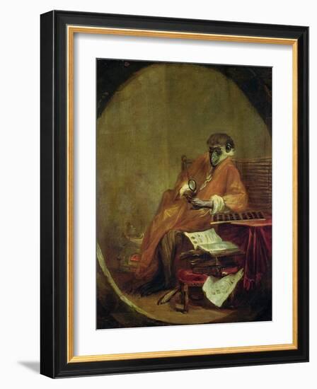 The Monkey Antiquarian, 1740-Jean-Baptiste Simeon Chardin-Framed Giclee Print