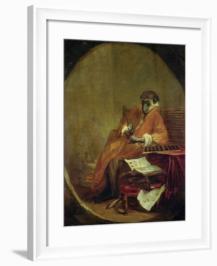 The Monkey Antiquarian, 1740-Jean-Baptiste Simeon Chardin-Framed Giclee Print