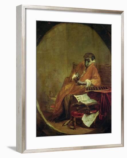 The Monkey Antiquarian, 1740-Jean-Baptiste Simeon Chardin-Framed Giclee Print