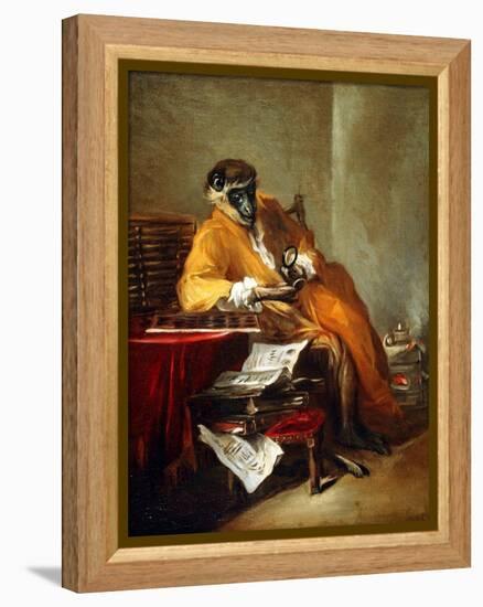 The Monkey Antiquarian, after 1740-Jean-Baptiste Simeon Chardin-Framed Premier Image Canvas