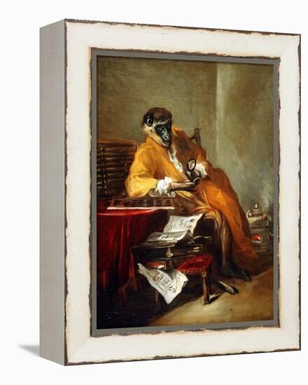 The Monkey Antiquarian, after 1740-Jean-Baptiste Simeon Chardin-Framed Premier Image Canvas