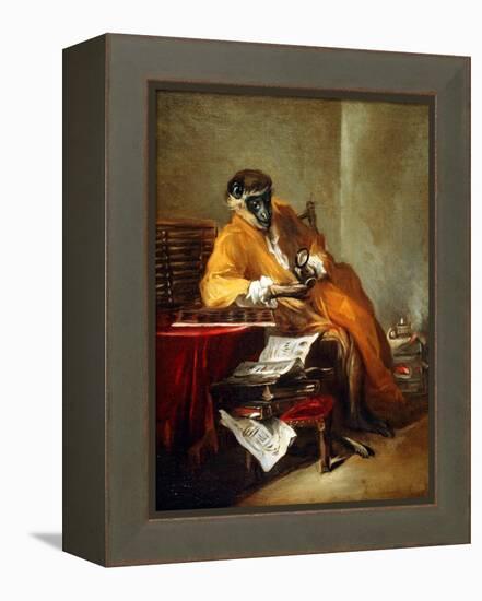 The Monkey Antiquarian, after 1740-Jean-Baptiste Simeon Chardin-Framed Premier Image Canvas