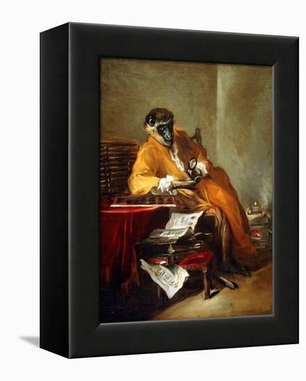 The Monkey Antiquarian, after 1740-Jean-Baptiste Simeon Chardin-Framed Premier Image Canvas