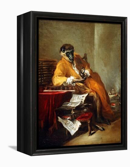 The Monkey Antiquarian, after 1740-Jean-Baptiste Simeon Chardin-Framed Premier Image Canvas