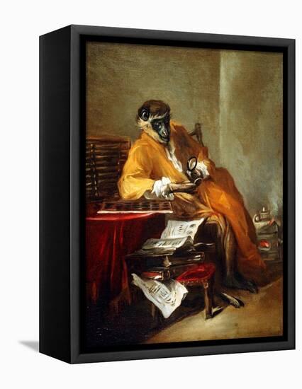 The Monkey Antiquarian, after 1740-Jean-Baptiste Simeon Chardin-Framed Premier Image Canvas