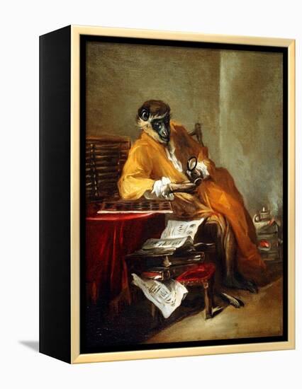 The Monkey Antiquarian, after 1740-Jean-Baptiste Simeon Chardin-Framed Premier Image Canvas