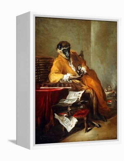 The Monkey Antiquarian, after 1740-Jean-Baptiste Simeon Chardin-Framed Premier Image Canvas