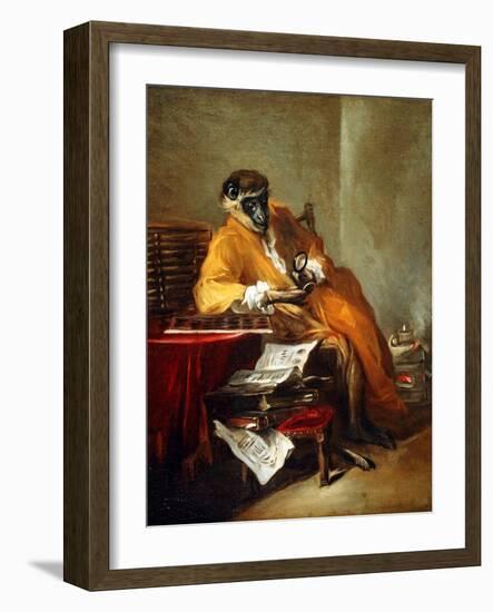 The Monkey Antiquarian, after 1740-Jean-Baptiste Simeon Chardin-Framed Giclee Print