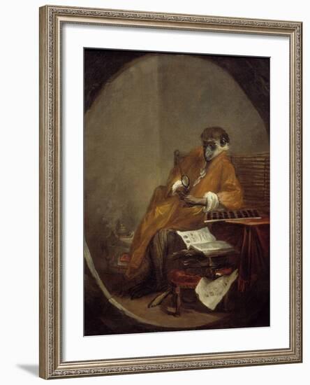 The Monkey Antiquarian by Jean Baptiste Simeon Chardin-null-Framed Photographic Print