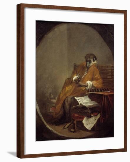 The Monkey Antiquarian by Jean Baptiste Simeon Chardin-null-Framed Photographic Print