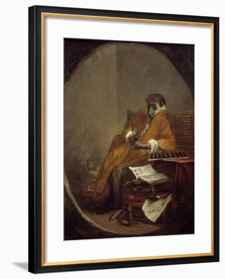 The Monkey Antiquarian by Jean Baptiste Simeon Chardin-null-Framed Photographic Print