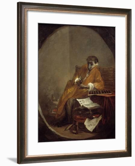 The Monkey Antiquarian by Jean Baptiste Simeon Chardin-null-Framed Photographic Print