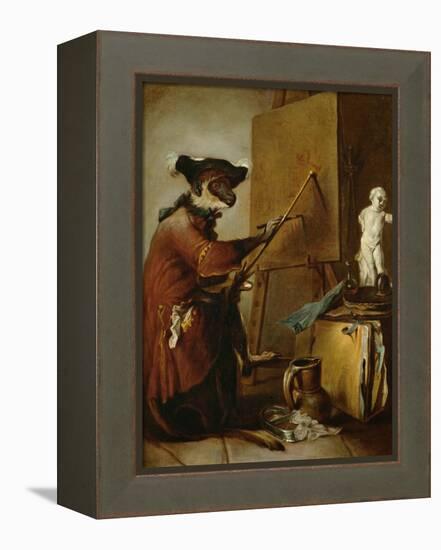 The Monkey as Painter, 1740-Jean-Baptiste Simeon Chardin-Framed Premier Image Canvas