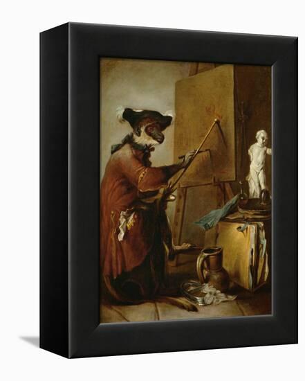 The Monkey as Painter, 1740-Jean-Baptiste Simeon Chardin-Framed Premier Image Canvas