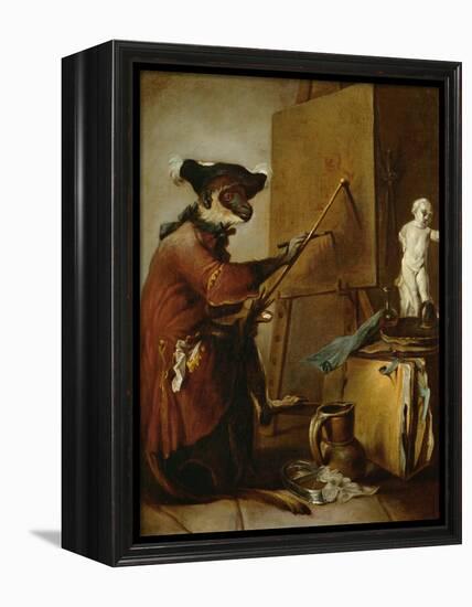 The Monkey as Painter, 1740-Jean-Baptiste Simeon Chardin-Framed Premier Image Canvas