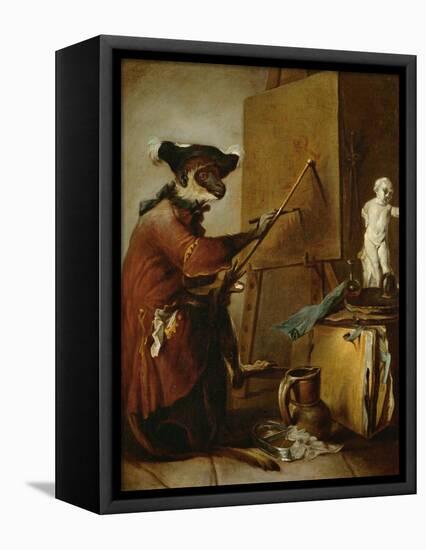 The Monkey as Painter, 1740-Jean-Baptiste Simeon Chardin-Framed Premier Image Canvas