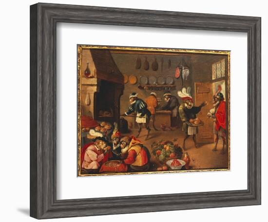 The Monkey Cooks-David Teniers the Younger-Framed Giclee Print