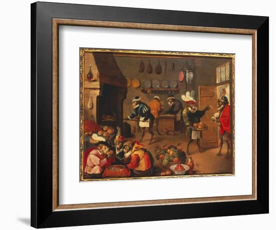 The Monkey Cooks-David Teniers the Younger-Framed Giclee Print