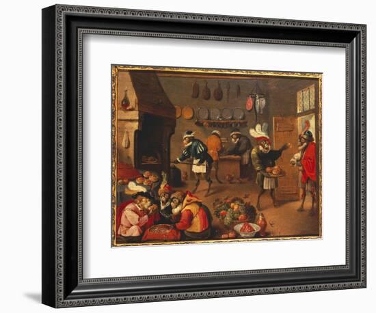 The Monkey Cooks-David Teniers the Younger-Framed Giclee Print