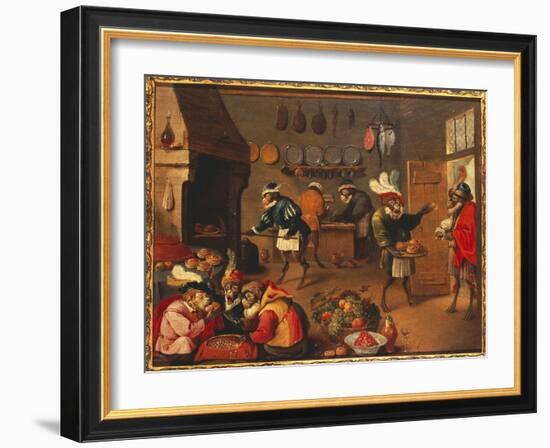 The Monkey Cooks-David Teniers the Younger-Framed Giclee Print