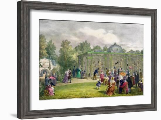 The Monkey House at the Zoological Gardens, Regent's Park, Engraved and Pub. by the Artist,…-George The Elder Scharf-Framed Giclee Print