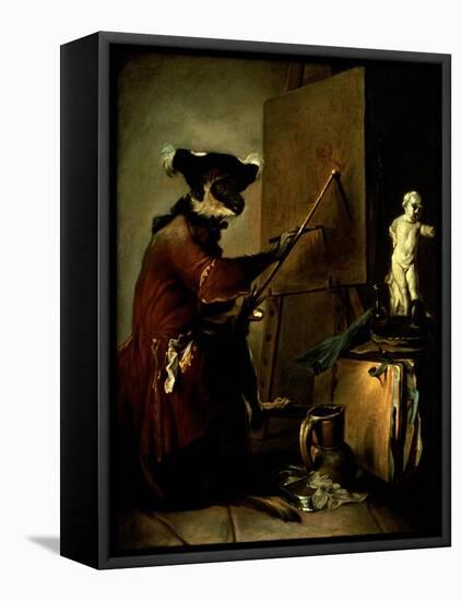The Monkey Painter, 1740-Jean-Baptiste Simeon Chardin-Framed Premier Image Canvas