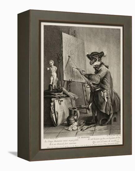 The Monkey Painter, 1743-Pierre-Louis de Surugue-Framed Premier Image Canvas